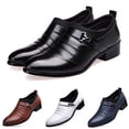 thumbnail image 4 of YUEHUA Mens Dress Shoes Casual Business Oxford Derby Orthopedic Leather Shoes Simple Lace-up Walk Loafers Flats Shoes for Men, 4 of 7