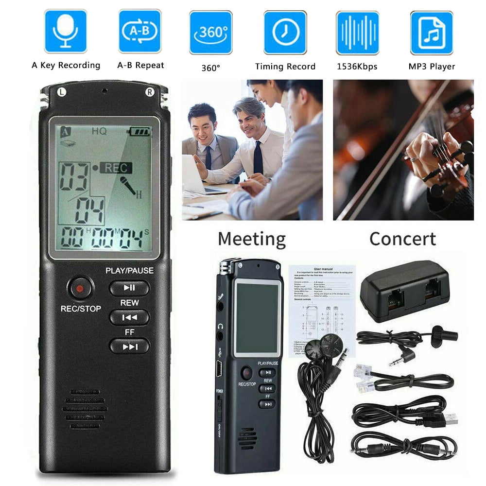 32GB Digital Voice Recorder Voice Activated Recorder with Playback