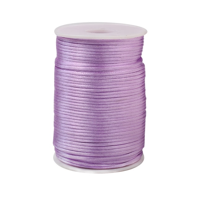 Nvzi Nylon Satin Cord Beading Braided Thread String for Chinese Knotting Rattail Macrame Bracelets Necklaces Jewelry Making-1.5mm,Light Purple