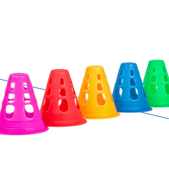 ADDHAT 10-Pack Sports Training Soccer Cones for Coaches, Assorted Colors, Plastic Markers for Practice