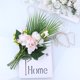 thumbnail image 5 of juego de flores artificiales de imitación para pared, adorno decorativo colgante con luz y tablero de madera para oficina, hogar y tienda (blanco)., 5 of 6