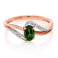 thumbnail image 2 of Gem Stone King 10K Rose Gold 0.49 Ct Green Chrome Diopside and Diamond Engagement Ring (Size 7), 2 of 4