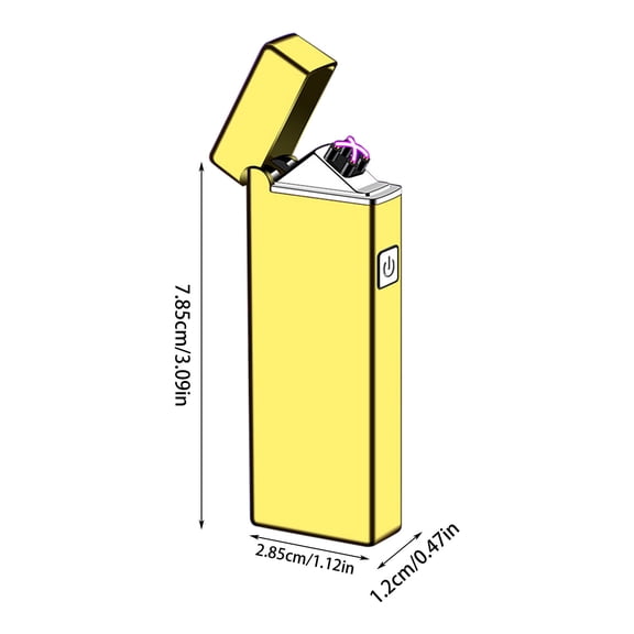 openpig Electric USB Rechargeable Lighter Windproof Flameless Plasma Dual Arc Lighter Small Metal Pocket Lighters for Candle, Camping, Valentines Birthday Gifts for Men Husband Father (Gold)