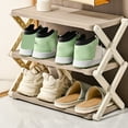 thumbnail image 1 of Plegador De Zapatos Plegable, Organizador De Zapatos De 4 Niveles De Almacenamiento De Zapatos Material PP Resistente Con Pilares X Espesos Para La Sala De Estar De La Entrada, 1 of 7