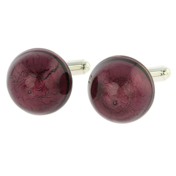 GlassOfVenice Murano Glass Venetian Dream Cufflinks - Purple