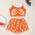 thumbnail image 3 of LRen Halloween Pajamas Women Silk 2 Piece Cami Top+Shorts Set Skeleton Print Sleeveless Sleepwear Loungewear Halloween Gifts, 3 of 6