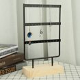 thumbnail image 4 of Metal Wood Earring Necklace Organizer Stand, 36 Holes Jewelry Storage Rack Display, Suitable for Jewelry Display, for Retail Store Home Jewelry Storage, 4 of 7