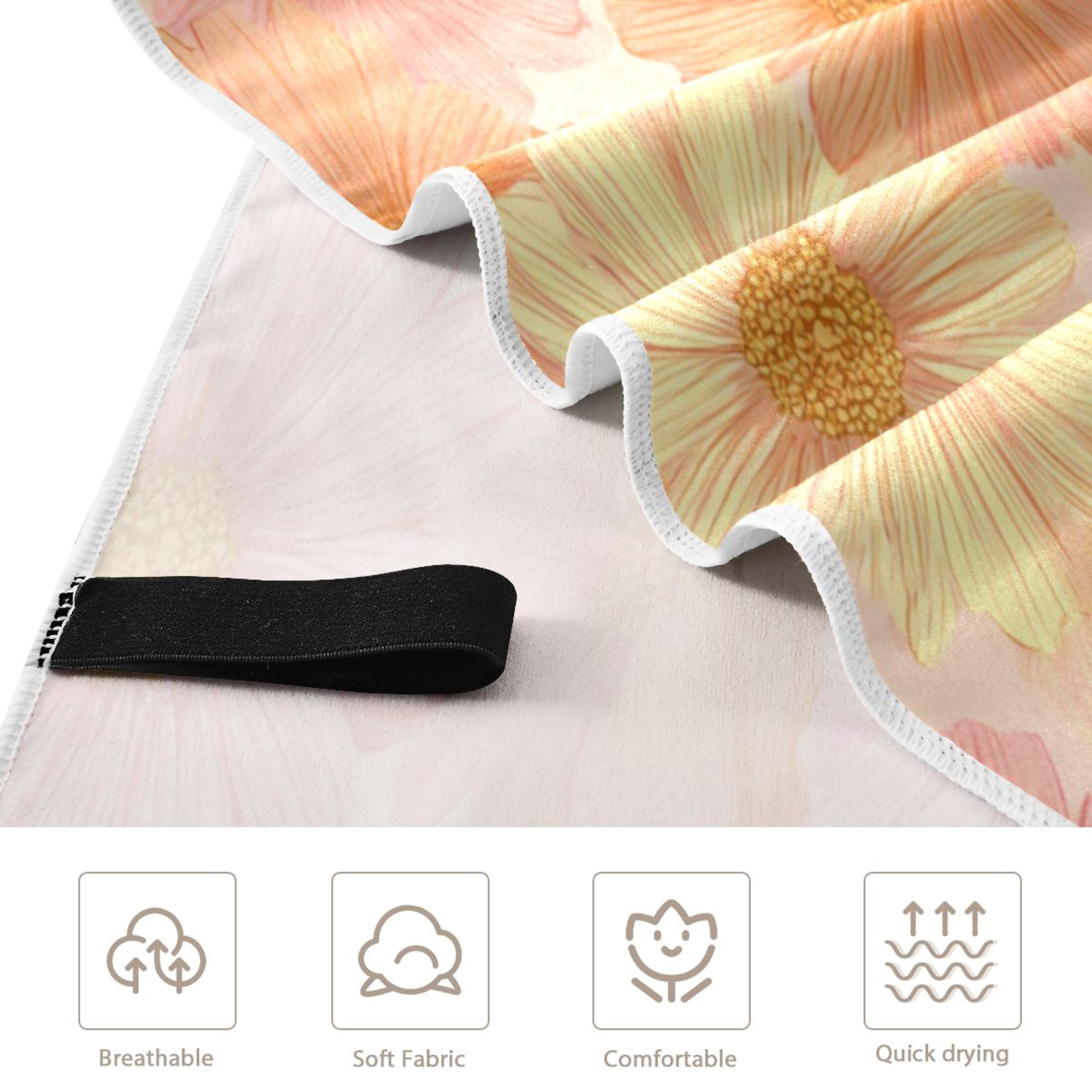 Qxltty Pink Daisies Beach Towel Sand Free Bath Towel Absorbent Quick Dry Soft Lightweight Blanket for Travel Gym Camping 71x31in