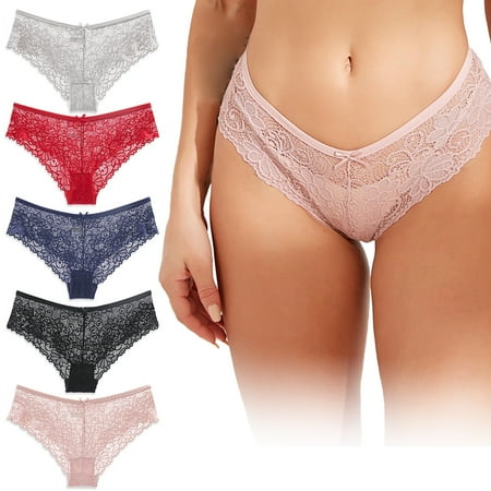 

Women Lace Panties Elegant: 5 Pairs Breathable Bikini Panties Stretch Underwear