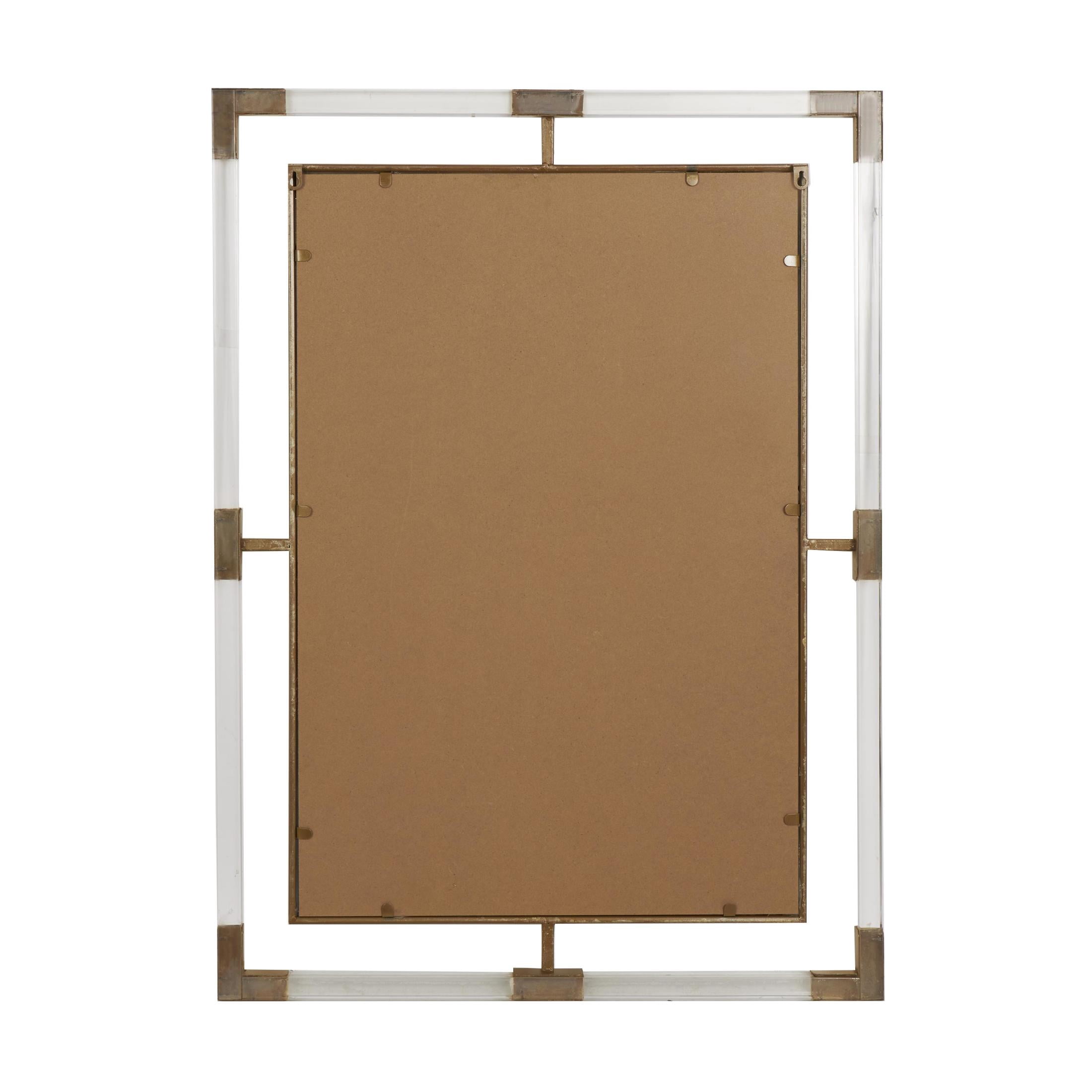 DecMode 28" x 38" Gold Double Framed Wall Mirror with Acrylic Frame
