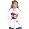 thumbnail image 3 of Breast Cancer Protect Detect Reflect Womens Plus Size Graphic Zipper Hoodie Brisco Brands 5X, 3 of 5