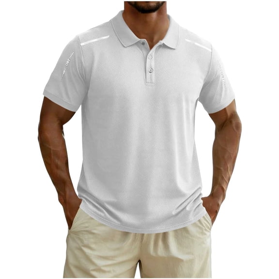 CYMMPU Men's Stand Collar Linen-Like Textured Short Sleeve Henley Shirt, Breathable for Hot Weather White XXXXXL