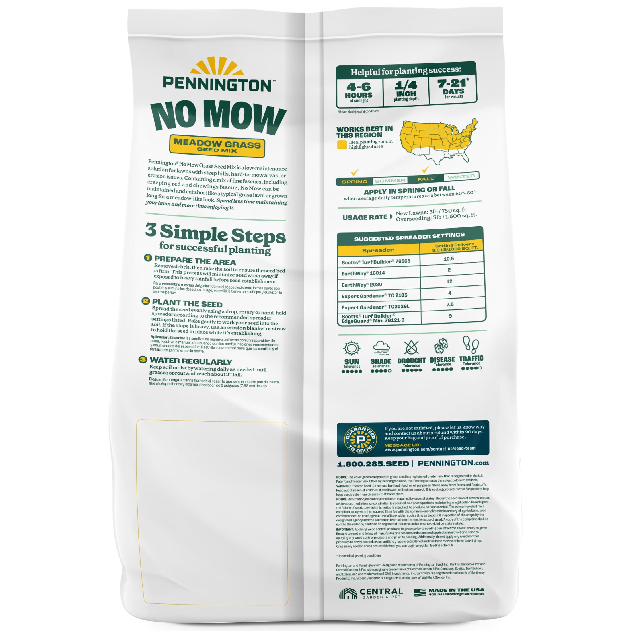 Pennington No Mow Grass Seed Mix 3lb for Low Maintenance Lawns