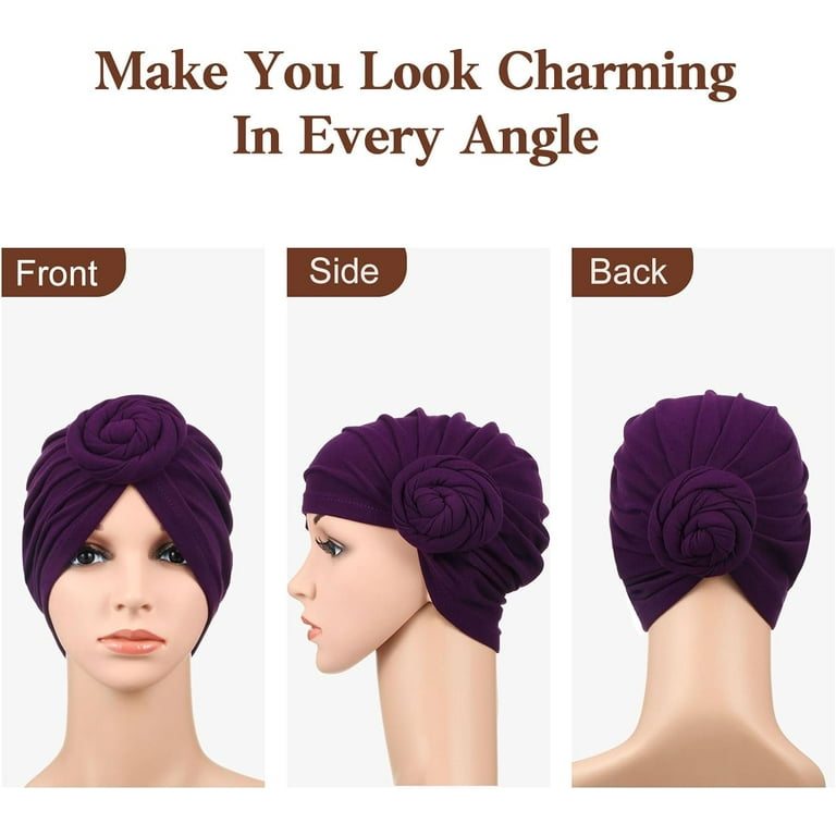 Phogary Pack African Head Wraps, Pre-Tied Knotted Stretchy