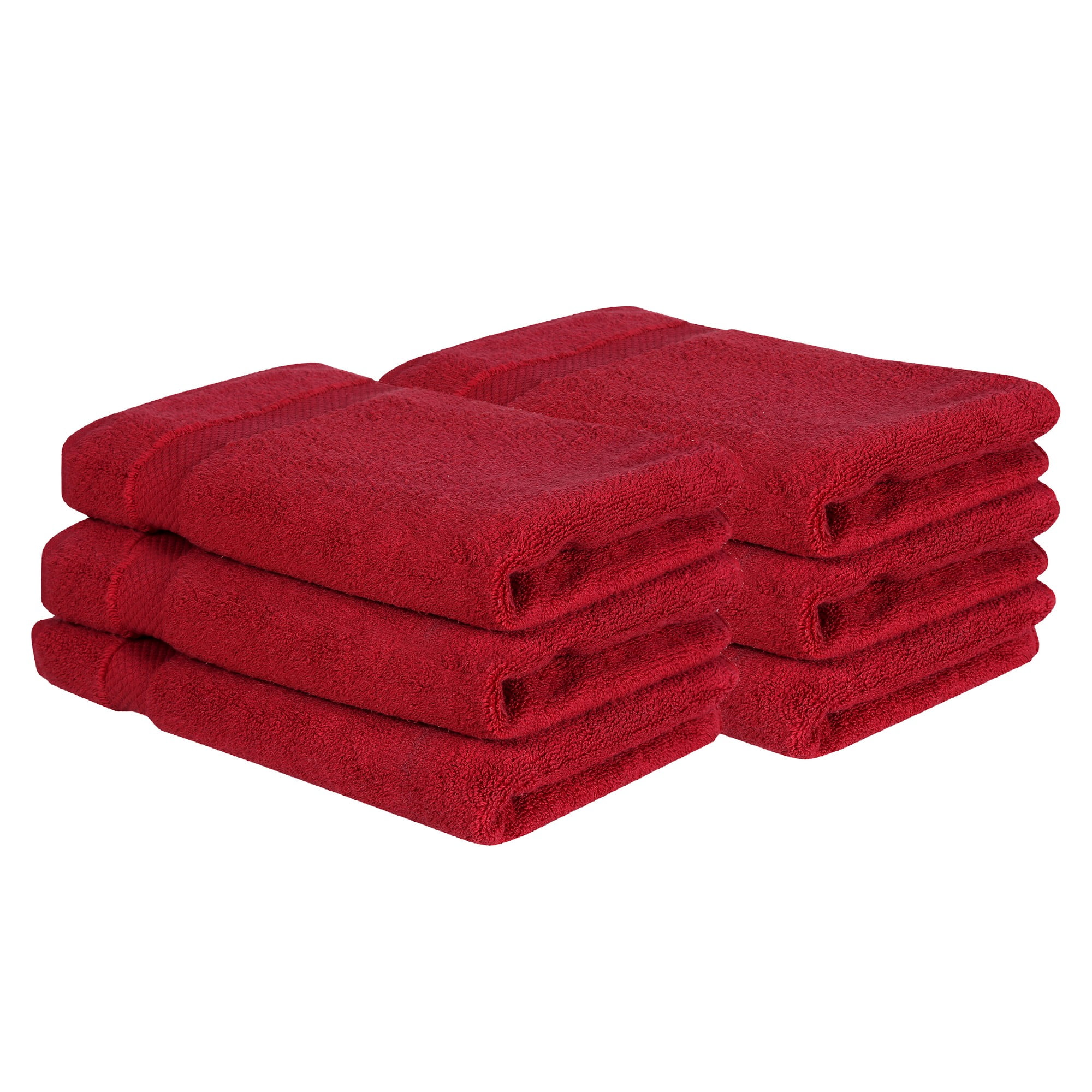 Better Trends 6 Pack Hand Towels Sets (16" x 26") 100% Ring Spun Cotton, Ultra Soft and Highly Absorbent 550 GSM Towels Set for Bathroom, Gym, Shower, Hotel, and Spa, Dark Red Splash Collection