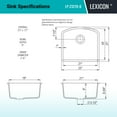 thumbnail image 6 of 23" x 21" Quartz Kitchen Sink, Single Bowl Sink, Drop-in Sink, Undermount Sink, Granite Kitchen Sink, Galaxy Beige Kitchen Sink, with Steel Grid and Basket Strainer, Lexicon Platinum LP-2321D-B, 6 of 7