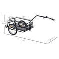 Aosom Folding Bike Cargo Trailer Cart with Seat Post Hitch Black up to