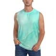 thumbnail image 1 of Fotbe Cyan Mint Marble Men's Camiseta sin Mangas Estampada para Hombres, Playera Casual para Gimnasio, Entrenamiento, Playa-Medium, 1 of 7