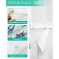 thumbnail image 3 of No Hook Shower Curtain with Snap in Liner, Summer Blue Ocean Crab Starfish Coral Jellyfish Watercolor Shower Curtains for Bathroom, Washable Shower Curtain Liner Set with Mesh Top Window, 36"x78", 3 of 6