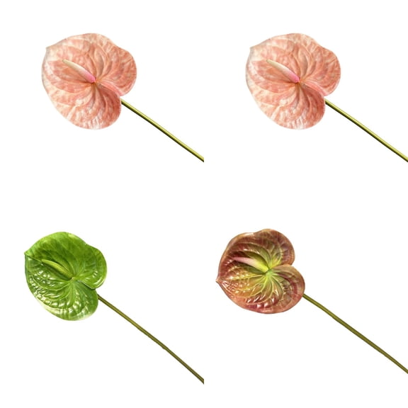 Real Touch Anthurium Artificial Flowers, Greenery Stems for DIY Wedding Bouquets Centerpieces Arrangements Bridal Shower Party Home Decoration