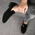 thumbnail image 2 of Tawop Men Dress Shoes Casual Suede Slip On Loafers Drive Shoes Black Size:5.5, 2 of 7