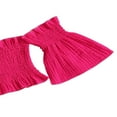 thumbnail image 4 of Hauts à Épaules Dénudées pour Filles Manches Évasées Shorts à Volants Bandeau Nœud Papillon, 4 of 6
