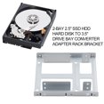 thumbnail image 4 of Aluminum 2-Bay 2.5 Inch SSD HDD Hard Disk to 3.5 Inch Drive Bay Converter Adapter Rack Bracket With 12 Screws, 4 of 8