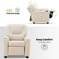 thumbnail image 5 of MCombo Toddlers Kids Recliner Chair with Cup Holder for Boys and Girls, Faux Leather, Cream White, 5 of 7