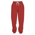 thumbnail image 4 of WTXUE Sweatpants, Scrub Pants Women's Solid Color Casual Sports Tie Up Waist With Sweater Material Pants, Slacks Pantalones De Mujer, Red, 4 of 4