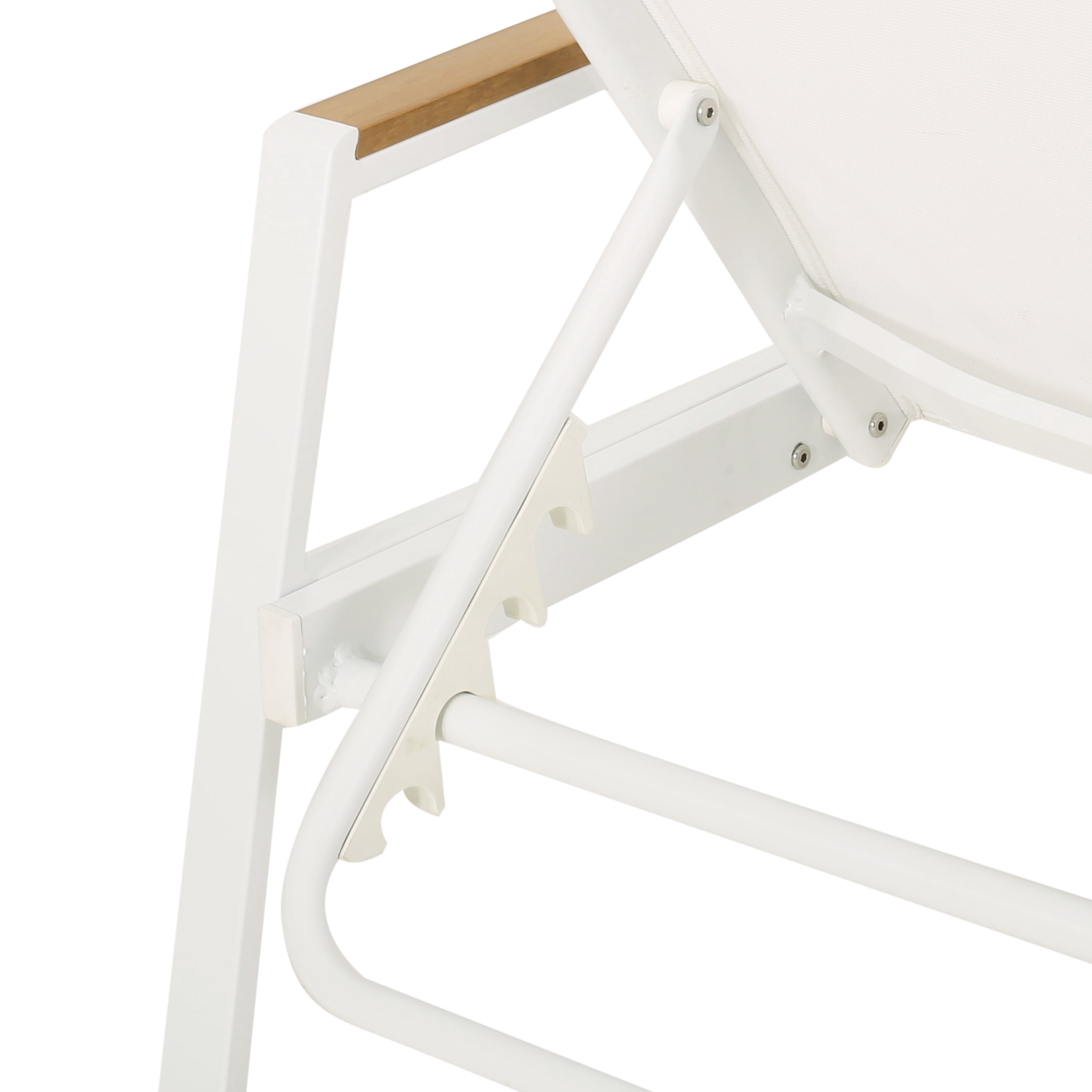 Terrance Outdoor Wicker and Aluminum Chaise Lounge, Set of 2, White