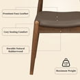 thumbnail image 4 of Christopher Knight Home Mid-Century Modern Faux Leather Dining Chairs Set of 2, Walnut+Brown, 4 of 8