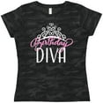 thumbnail image 3 of Inktastic Birthday Diva in Pink with Tiara Women's T-Shirt, 3 of 5