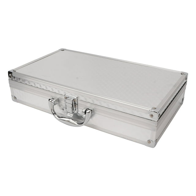 Boîte de Rangement en Aluminium, Grande Capacité Angle Enveloppé Boîte à Outils en Aluminium Haute Résistance Verrou à Boucle avec Poignée pour Voyage