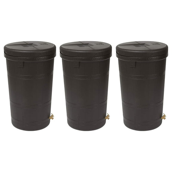 Good Ideas Aspen 50 Gallon Rain Barrel Rain Collector Saver (3 Pack)