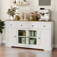 thumbnail image 2 of HOMCOM Sideboard Buffet Cabinet, Coffee Bar Cabinet, Distressed White, 2 of 10
