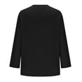 thumbnail image 5 of Pincandy Women's 3/4 Length Rolled Sleeve Tunic Tops Pleated Crew Neck T Shirts Both Side Buttons Summer Blouses, 5 of 7