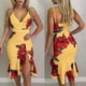 thumbnail image 1 of WILLBEST Vestidos de Dama Vestido de Fiesta con Cuello En V y Estampado Floral de Verano para Mujer Vestido de Tirantes Finos Chica, 1 of 2