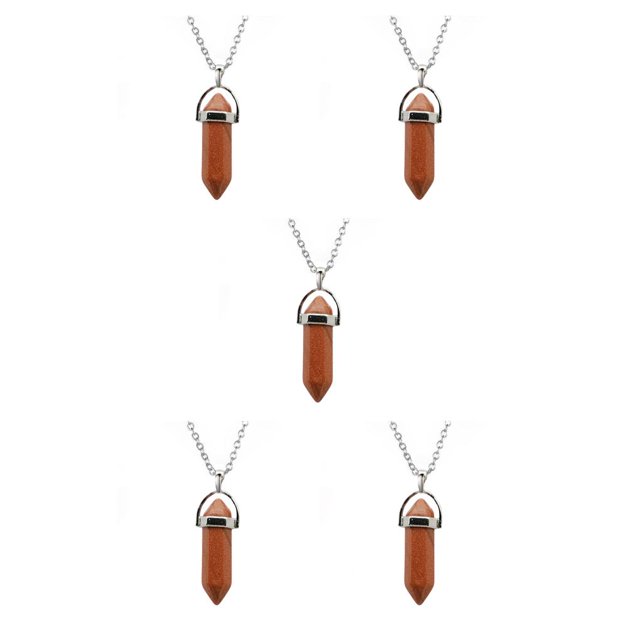 QualitChoice Hexagon Column Charm Exquisite Women Men Making Findings Handmade Anniversary Hanging Pendants Colorful Crystal Red Sand Color 5Set