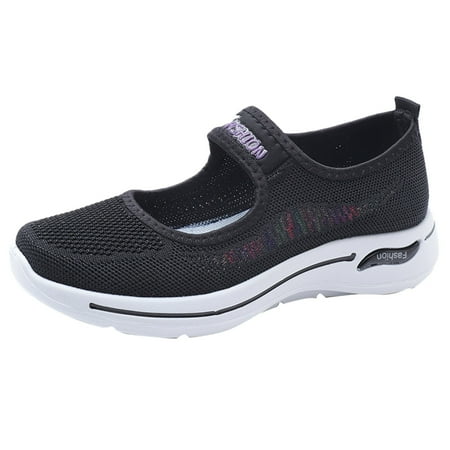 

Sehao Running Sneakers Comfortable Shoes Lightweight Fashion Flat Ladies Women s Sneakers Mesh Black 7 US (Wide Widths Available)