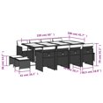 thumbnail image 4 of vidaXL 13 Piece Garden Dining Set with Cushions Grey Poly Rattan, 4 of 5