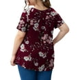 thumbnail image 5 of a.Jesdani Womens Plus Size Tunic Tops Short Sleeve Casual Floral Henley Shirts m-4x, 5 of 11
