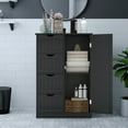 thumbnail image 3 of Gymax Storage Floor Cabinet Organizer Cupboard w/ 4 Drawers Adjustable Shelf Black, 3 of 8
