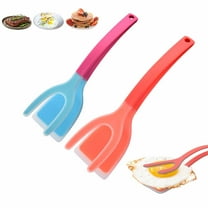 ​​Silicone Kitchen Tongs - 2-in-1 Flip & Grip Turner Spatula for Non-Stick Cooking, Heat Resistant (2-Pack)​​