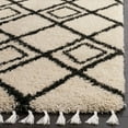 thumbnail image 3 of SAFAVIEH Moroccan Fringe Kingston Geometric Shag Area Rug, Cream/Charcoal, 8' x 10', 3 of 6