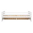 thumbnail image 5 of Twin Size Daybed with 2 Storage Drawers,Solid Wood Day Bed Frame with Safety Fence,Sofa Bed for Bedroom,Living Room,White, 5 of 7
