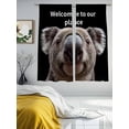 thumbnail image 3 of Funny Koala Sheer Curtains 63 Inch Length 2 Panels for Living Room, Welcome To OUR Place Modern Retro Voile Kitchen Curtain Set, Luxury Privacy Drapes Window Treatment for Bedroom, 3 of 7