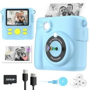 BYSERTEN Kids Camera Instant Print, Portable Toy Cameras for Boys & Girls Age 6-12 Birthday Gifts - Blue