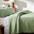 thumbnail image 2 of Sleep Zone Ultrasonic Scroll Quilt Set Twin, Soft Lightweight Bedspread, Reversible All-Season Coverlet, 1 Quilt + 1 Pillow Sham (Sage Green, Twin), 2 of 8