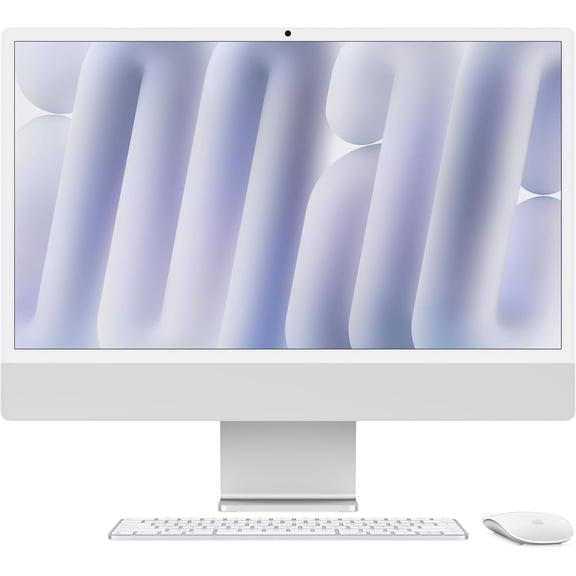 (Open Box) Apple 2024 iMac All-in-One Desktop Computer M4 8-core CPU 8-core GPU 24-inch Retina Display 16GB Memory 256GB SSD Storage Silver MWUC3LL/A