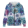 thumbnail image 4 of Renewold Bohemian Flower Blue Violet Womens Y2K Oversized Hoodies Zip Up Fleece Jackets Sweatshirts Hooded Sweaters Long Sleeve Pullover Jackets Tops Fall Winter Outfits Preppy Clothes, 4XL, 4 of 7